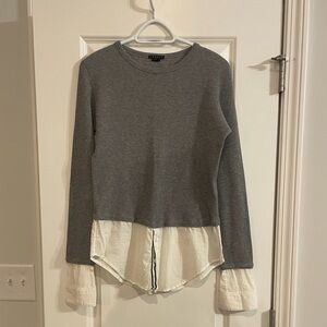 Theory knit top with layered design
